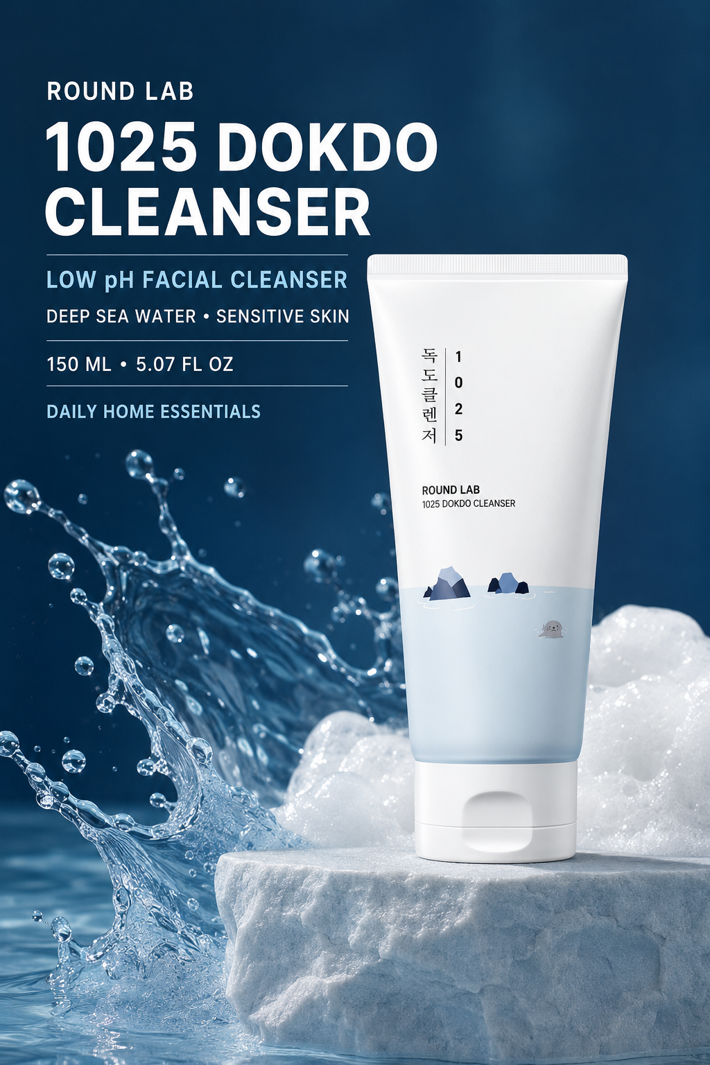 ROUND LAB 1025 Dokdo Low pH Facial Cleanser (5.07 fl oz)