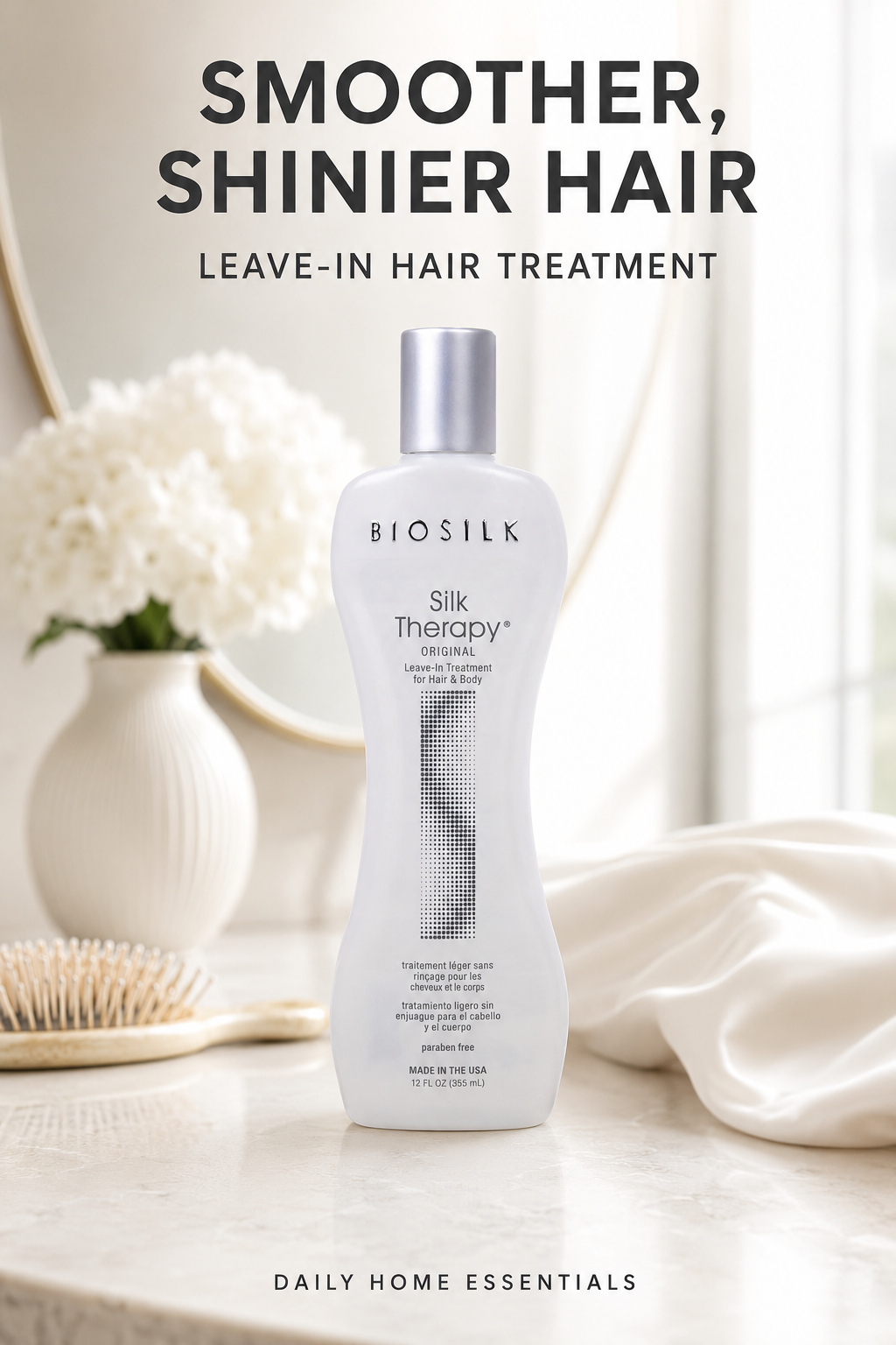 BioSilk Silk Therapy Original Reconstructing Leave-In Hair Treatment, 12 Oz