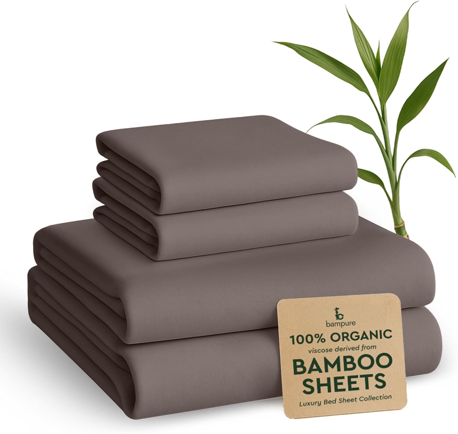 California King Sheet Sets - 100% Pure Viscose Derived from Bamboo Sheets California King Size - Super Soft Viscose Cooling Sheets for Hot Sleepers - up to 16’’ Deep Pocket (S Gray)